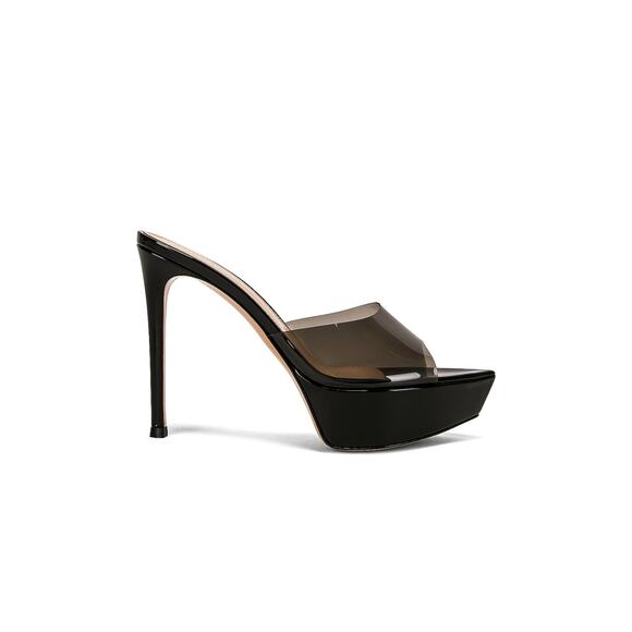Gianvito Rossi 'Betty' Black Leather Platform Mules Size 7 - Picture 1 of 6